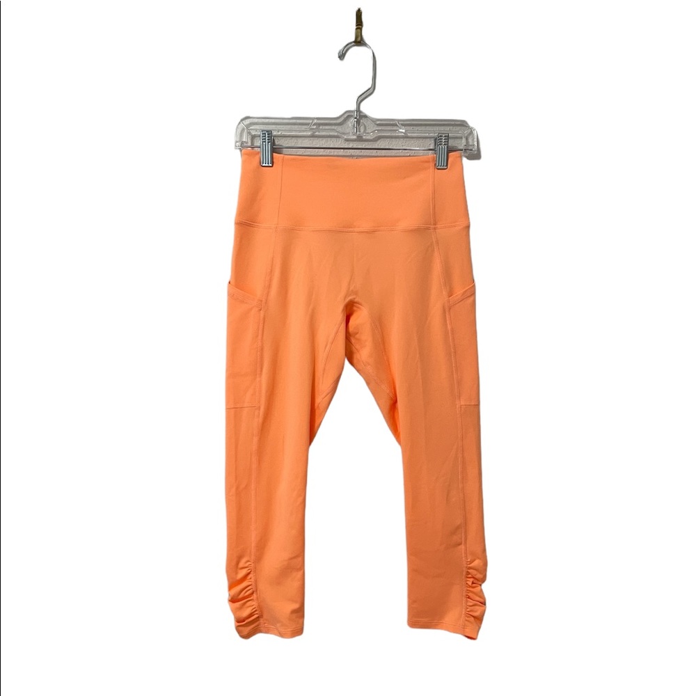 Free People Movement Peach Horizon Leggings Ruching Size Small High-Waist